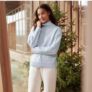 Haven Well Within Cotton Cable Sleeve Roll Neck Sweater